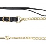 LEATHER LEAD WITH SOLID BRASS CHAIN