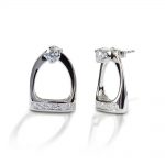 Kelly Herd Stud Earrings with Large English Stirrup Jackets - Sterling Silver