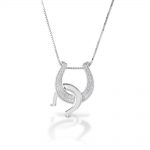 Kelly Herd Clear Double Horseshoe Necklace - Sterling Silver