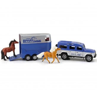 Breyer Stablemates Farms Land Rover & Tag-A-Long Trailer