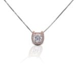 Kelly Herd Necklace Rose Gold Plated Horseshoe - Sterling Silver
