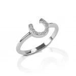 Kelly Herd Ring Clear Horseshoe - Sterling Silver