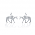 Kelly Herd Earrings Western Pleasure Horse with Rider - Sterling Silver