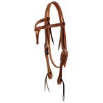 Cowboy Tack Harness Leather Tie Front Browband Headstall