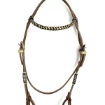Ezy Ride Bridle Brow Harness Leather with Rawhide Plaited Brow and Buckles