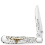 Whiskey Bent Trapper Traditional Slip Joint Single Serrated Blade