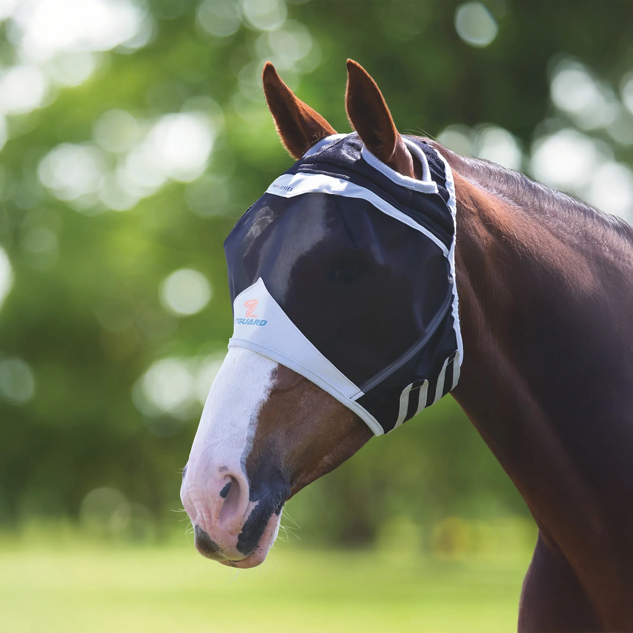 Shires FlyGuard Pro Fine Mesh Fly Mask with Ear Holes
