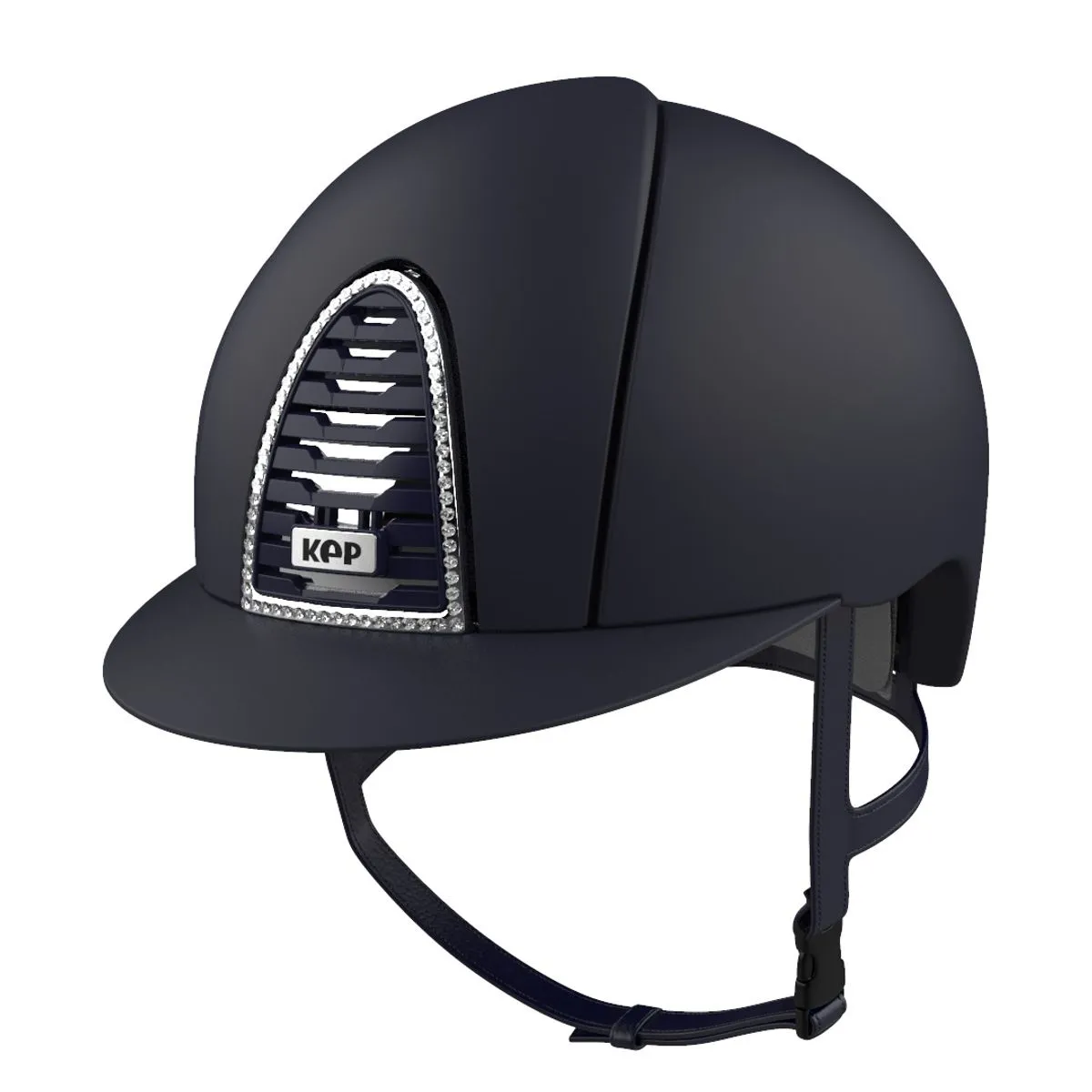 KEP Italia Cromo Textile Helmet with Swarovski Navy